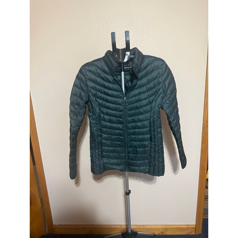 32 Degrees Heat Womens Large Hunter Green Down Puffer Jacket Full Zip